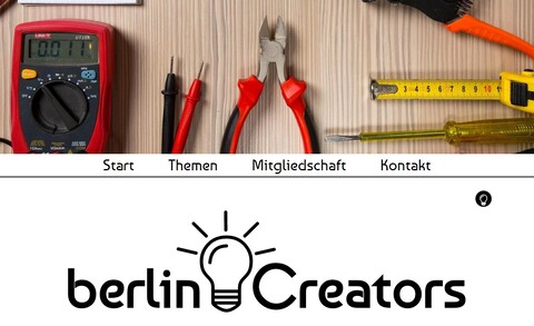 berlinCreators-Logo und Menu der Webseite